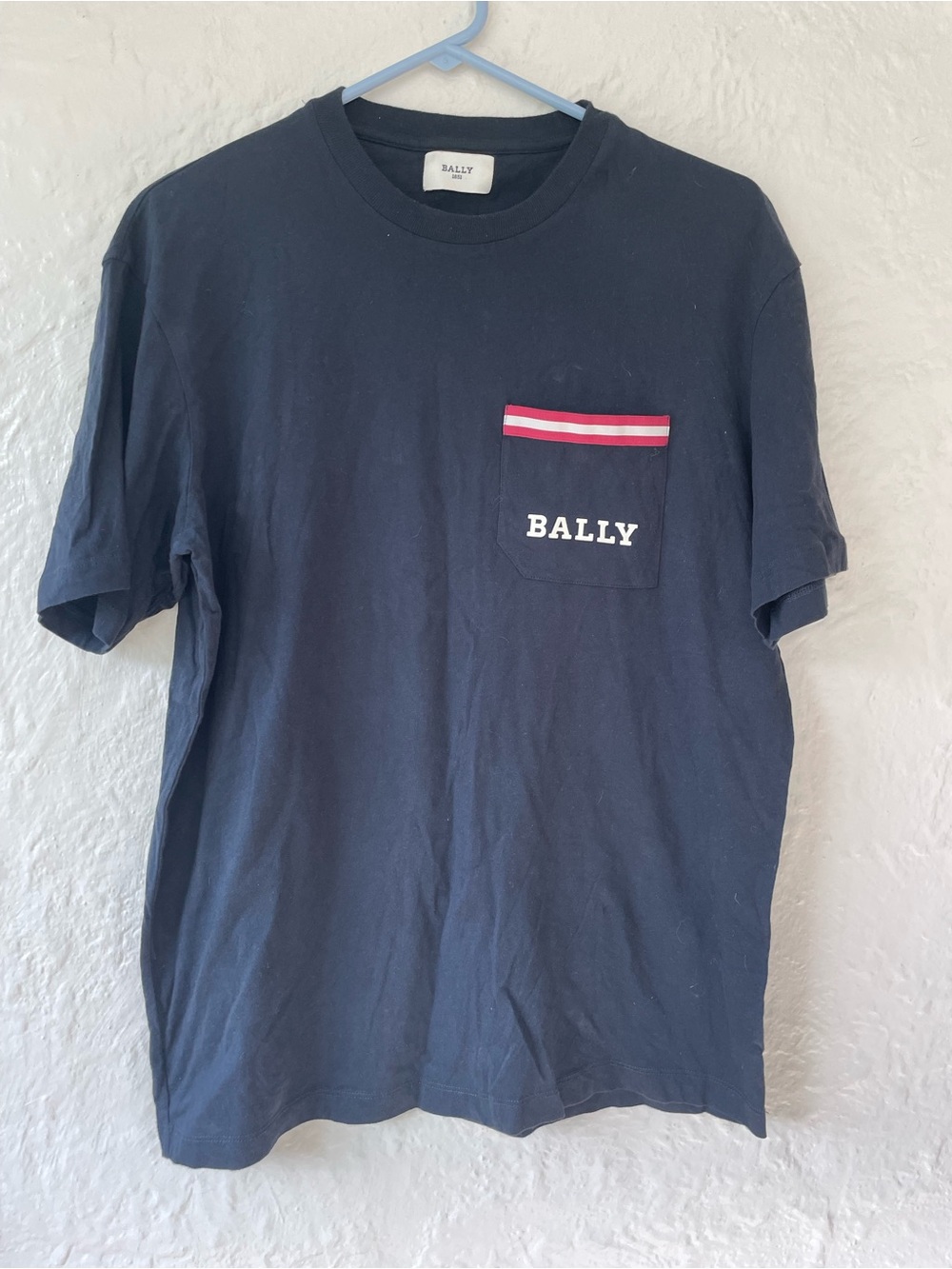 Bally 6233729 Men's Navy 100% Cotton Pocket T-Shirt MSRP $300; 38
